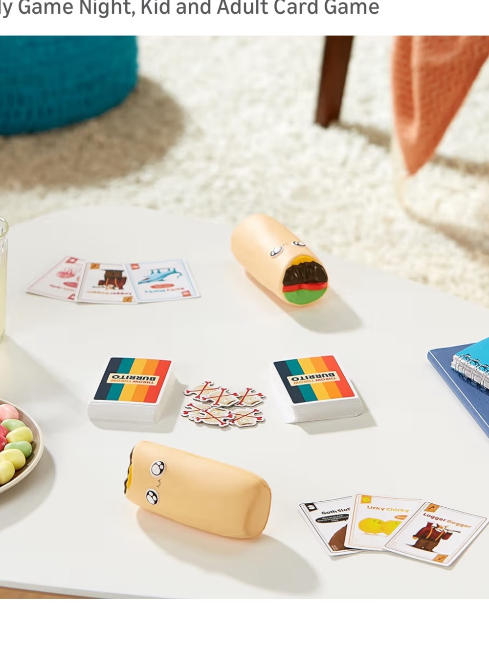 Exploding Kittens Throw Throw Burrito Game - Cream & Rainbow Box - Picture 3 of 8